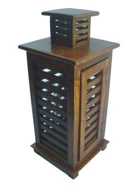 Lantern mangowood with door